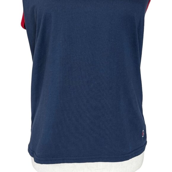 Champion Spell Out Tank Top Womens XL Blue Red Summer Casual Activewear - Picture 4 of 7